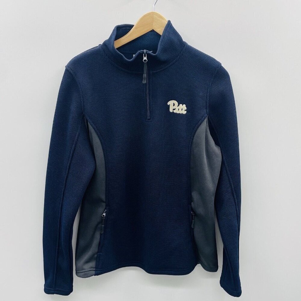 Colosseum Pittsburgh Panthers Womens Size Large 1/4 Zip Pullover Sweater in Blue